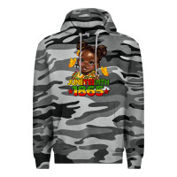 Slate Camo juneteenth 1865 afro girl Premium Hoodie - HRA Design Shop