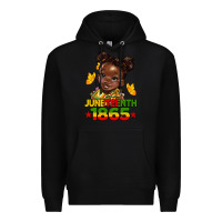 Black juneteenth 1865 afro girl Premium Hoodie - HRA Design Shop
