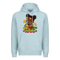 Blue Mist juneteenth 1865 afro girl Premium Hoodie - HRA Design Shop