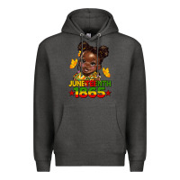 Charcoal Heather juneteenth 1865 afro girl Premium Hoodie - HRA Design Shop
