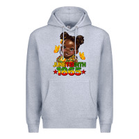 Heather Grey juneteenth 1865 afro girl Premium Hoodie - HRA Design Shop