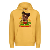 Mustard juneteenth 1865 afro girl Premium Hoodie - HRA Design Shop