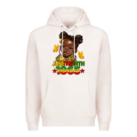 Pale Pink juneteenth 1865 afro girl Premium Hoodie - HRA Design Shop