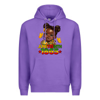 Purple juneteenth 1865 afro girl Premium Hoodie - HRA Design Shop