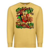 Antique Gold Steppin' into Juneteenth sneaker and heel afro wom Premium Sweatshirt - RanaPortraitStore