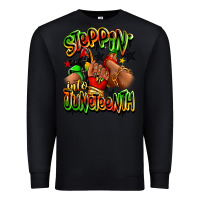 Black Steppin' into Juneteenth sneaker and heel afro wom Premium Sweatshirt - RanaPortraitStore