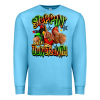 Ocean Blue Steppin' into Juneteenth sneaker and heel afro wom Premium Sweatshirt - RanaPortraitStore
