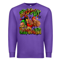 Purple Steppin' into Juneteenth sneaker and heel afro wom Premium Sweatshirt - RanaPortraitStore
