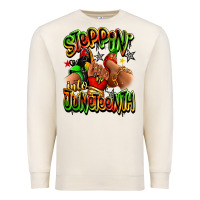 Sandshell Steppin' into Juneteenth sneaker and heel afro wom Premium Sweatshirt - RanaPortraitStore