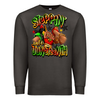 Smoke Steppin' into Juneteenth sneaker and heel afro wom Premium Sweatshirt - RanaPortraitStore
