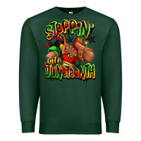 Sports Green Steppin' into Juneteenth sneaker and heel afro wom Premium Sweatshirt - RanaPortraitStore