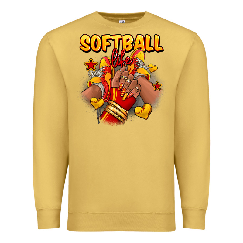 Softball Life Afro Girl Sneakers Premium Sweatshirt by RanaPortraitStore | Teevron