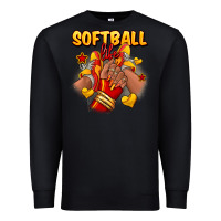 Black Softball life afro girl sneakers Premium Sweatshirt - RanaPortraitStore