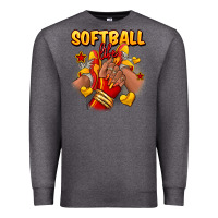 Charcoal Heather Softball life afro girl sneakers Premium Sweatshirt - RanaPortraitStore