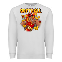 Dove Grey Softball life afro girl sneakers Premium Sweatshirt - RanaPortraitStore