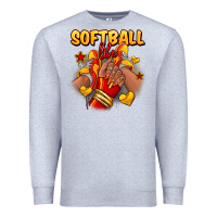Heather Grey Softball life afro girl sneakers Premium Sweatshirt - RanaPortraitStore