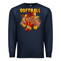 Navy Softball life afro girl sneakers Premium Sweatshirt - RanaPortraitStore