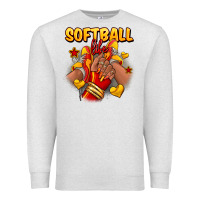 Oatmeal Heather Softball life afro girl sneakers Premium Sweatshirt - RanaPortraitStore