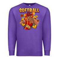 Purple Softball life afro girl sneakers Premium Sweatshirt - RanaPortraitStore