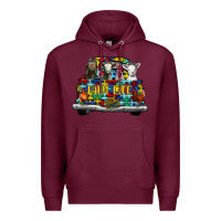 Burgundy farm life truck autism Premium Hoodie - CowhideDigitalArt
