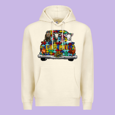 Farm Life Truck Autism Premium Hoodie Designed By Cowhidedigitalart