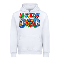 White ausome autism dad Urban Hoodie - AdoDesignShop