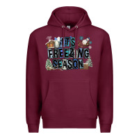 Burgundy It's Freezing Season Premium Hoodie - FaDigitalArtStudio