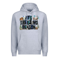 Heather Grey It's Freezing Season Premium Hoodie - FaDigitalArtStudio