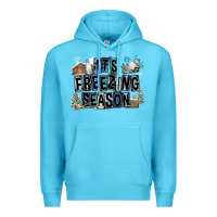 Ocean Blue It's Freezing Season Premium Hoodie - FaDigitalArtStudio