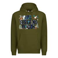 Army Green It's Freezing Season Premium Hoodie - FaDigitalArtStudio
