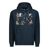 Navy It's Freezing Season Premium Hoodie - FaDigitalArtStudio