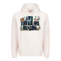 Pale Pink It's Freezing Season Premium Hoodie - FaDigitalArtStudio