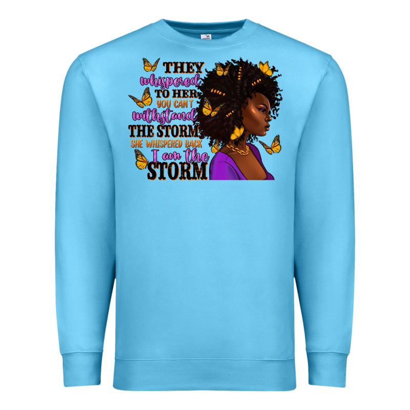 They Whispered To Her Afro Woman Premium Sweatshirt by RanaPortraitStore | Teevron