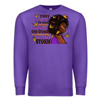 Purple They whispered to her afro woman Premium Sweatshirt - RanaPortraitStore