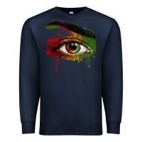 Navy Watercolor Juneteenth eyes Premium Sweatshirt - RanaPortraitStore