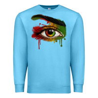 Ocean Blue Watercolor Juneteenth eyes Premium Sweatshirt - RanaPortraitStore