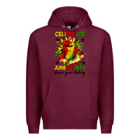 Burgundy celebrate juneteenth know your history Premium Hoodie - HRA Design Shop