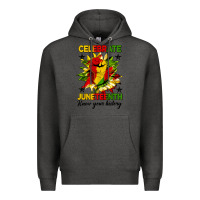 Charcoal Heather celebrate juneteenth know your history Premium Hoodie - HRA Design Shop
