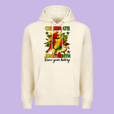 Celebrate Juneteenth Know Your History Premium Hoodie Designed By Hra Design Shop