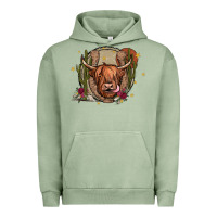 Pigment Oil Green cow Urban Hoodie - JahusDesignShop
