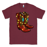 Burgundy cowboy boots christmas Classic Tee - RanaPortraitStore