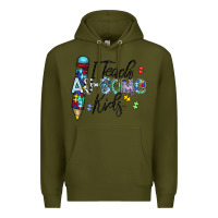 Army Green i teach au some kids Premium Hoodie - CowhideDigitalArt
