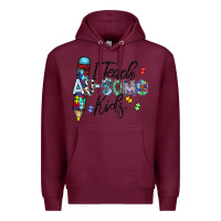 Burgundy i teach au some kids Premium Hoodie - CowhideDigitalArt