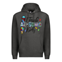 Charcoal Heather i teach au some kids Premium Hoodie - CowhideDigitalArt