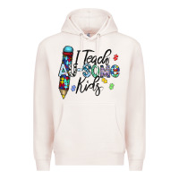 Pale Pink i teach au some kids Premium Hoodie - CowhideDigitalArt