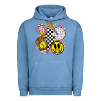 Pigment Pebble Blue retro softball Urban Hoodie - JahusDesignShop