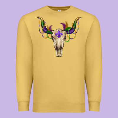 Premium Sweatshirt Mardi Gras Bull Skull
