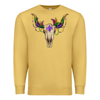 Antique Gold Mardi Gras Bull Skull Premium Sweatshirt - RanaPortraitStore