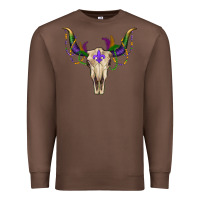 Chestnut Mardi Gras Bull Skull Premium Sweatshirt - RanaPortraitStore