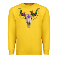 Lemon Mardi Gras Bull Skull Premium Sweatshirt - RanaPortraitStore